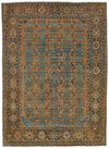 5x6 Rust and Light Blue Persian Tribal Rug