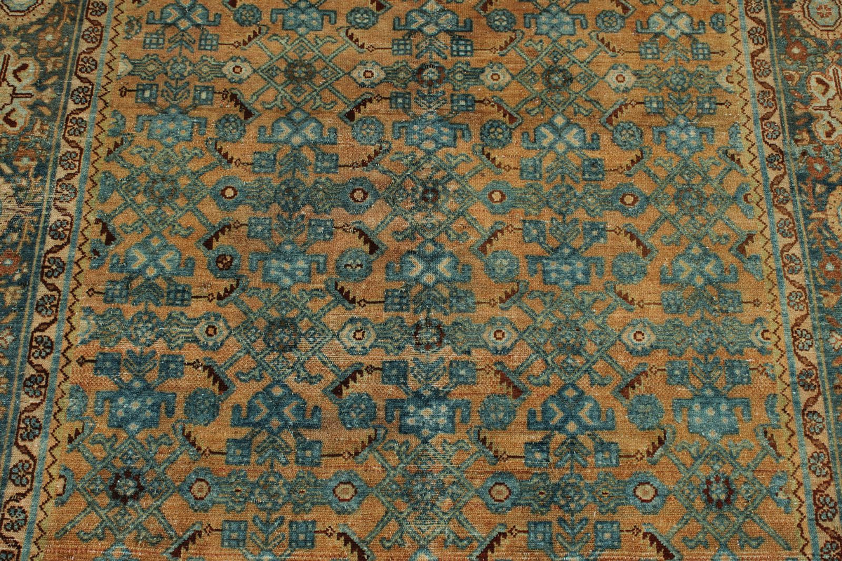 5x6 Rust and Light Blue Persian Tribal Rug