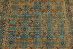 5x6 Rust and Light Blue Persian Tribal Rug