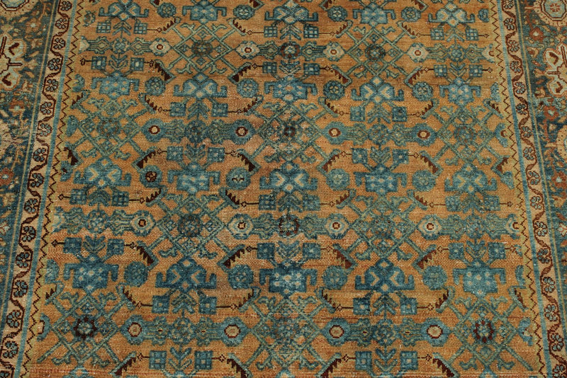 5x6 Rust and Light Blue Persian Tribal Rug