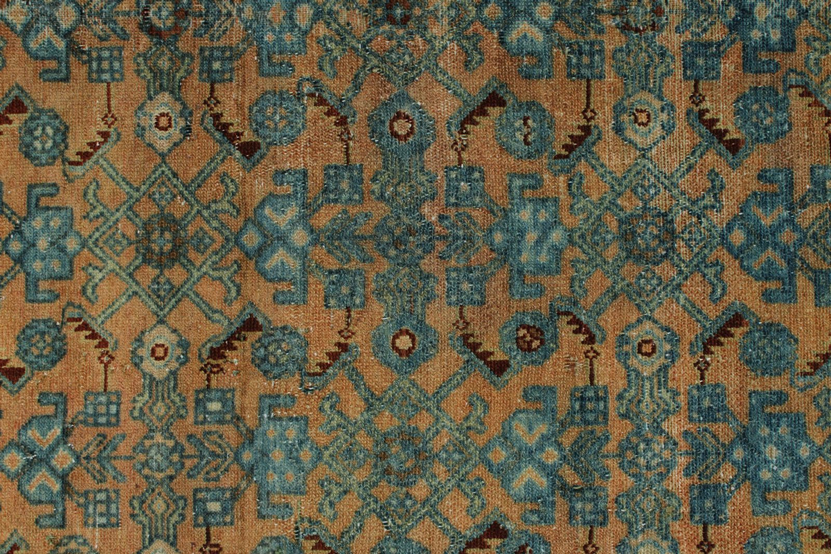 5x6 Rust and Light Blue Persian Tribal Rug