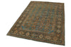 5x6 Rust and Light Blue Persian Tribal Rug