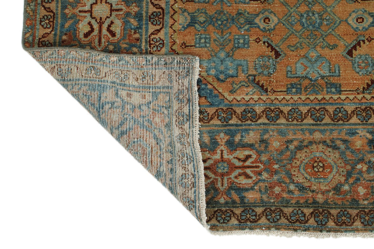 5x6 Rust and Light Blue Persian Tribal Rug