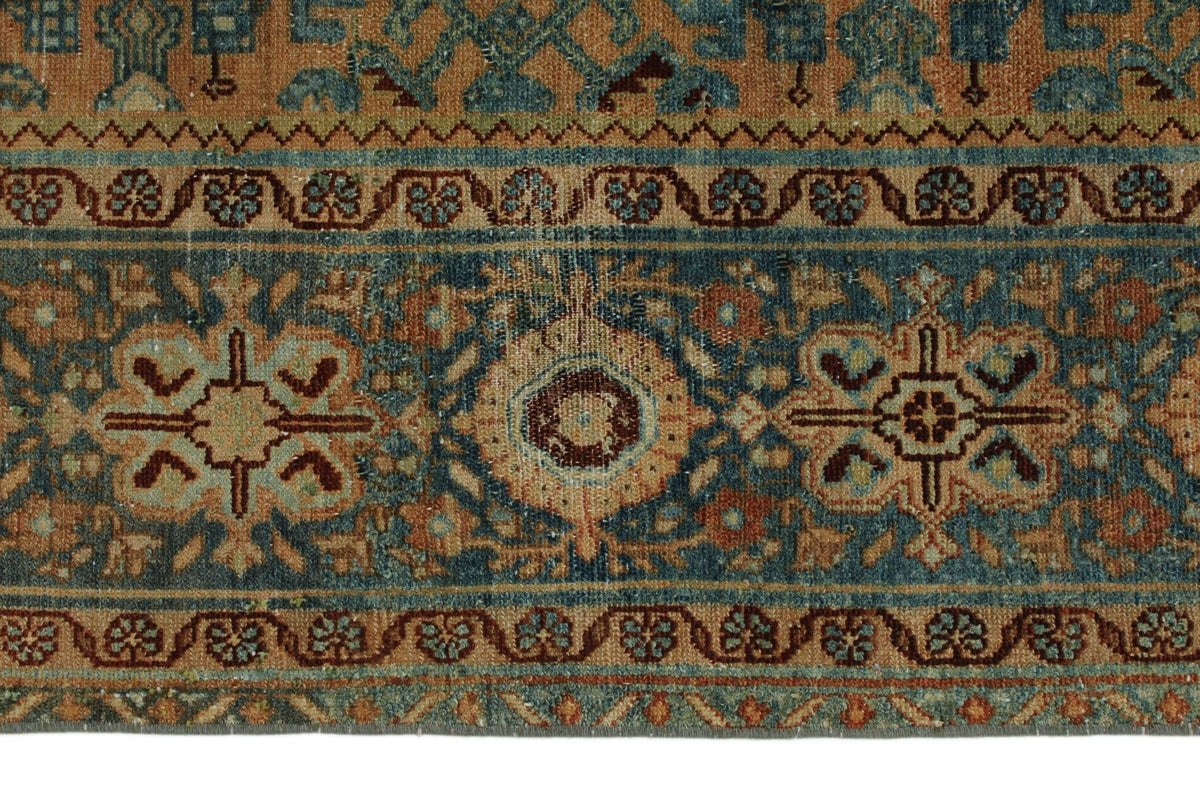 5x6 Rust and Light Blue Persian Tribal Rug