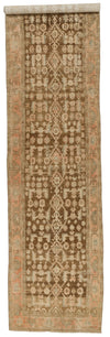 4x16 Brown and Ivory Persian Traditional Runner