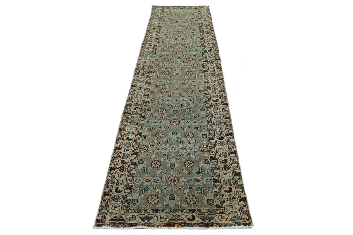 3x13 Brown and Ivory Persian Tribal Runner