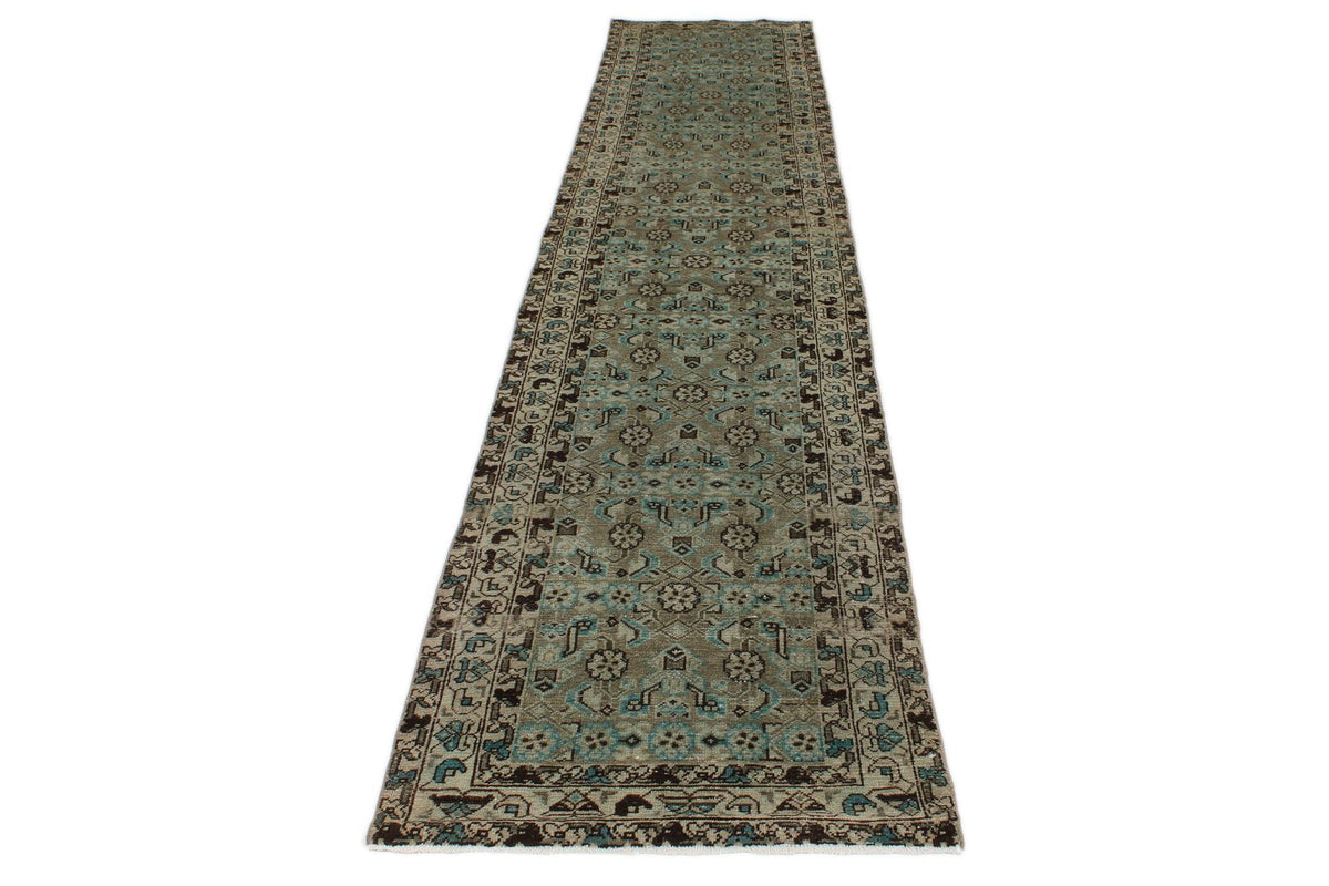 3x13 Brown and Ivory Persian Tribal Runner