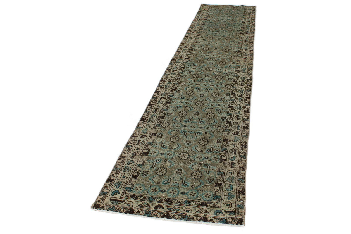 3x13 Brown and Ivory Persian Tribal Runner