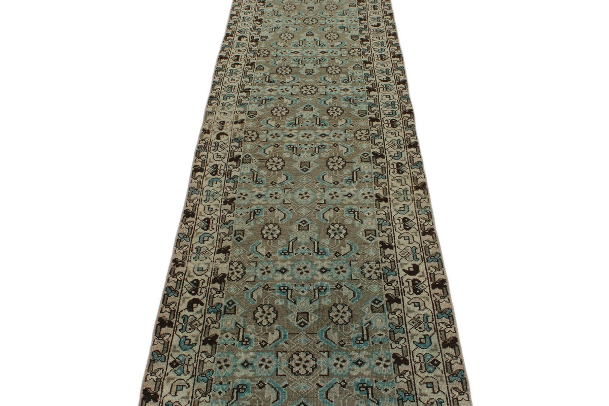3x13 Brown and Ivory Persian Tribal Runner