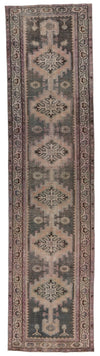 3x13 Gray and Ivory Persian Tribal Runner