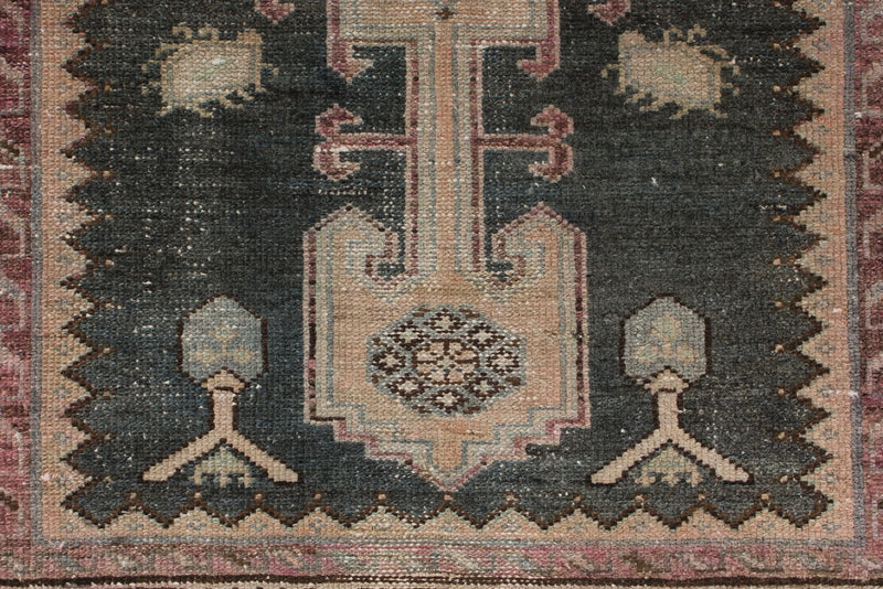 3x13 Gray and Ivory Persian Tribal Runner