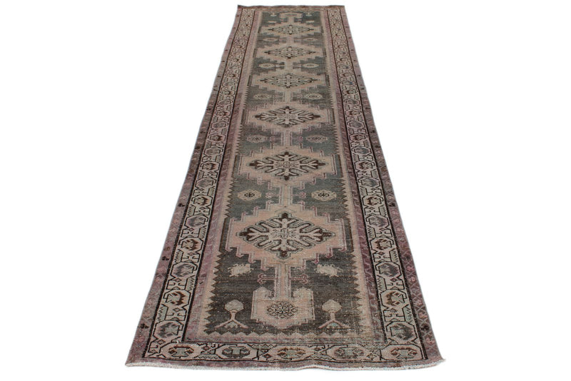 3x13 Gray and Ivory Persian Tribal Runner