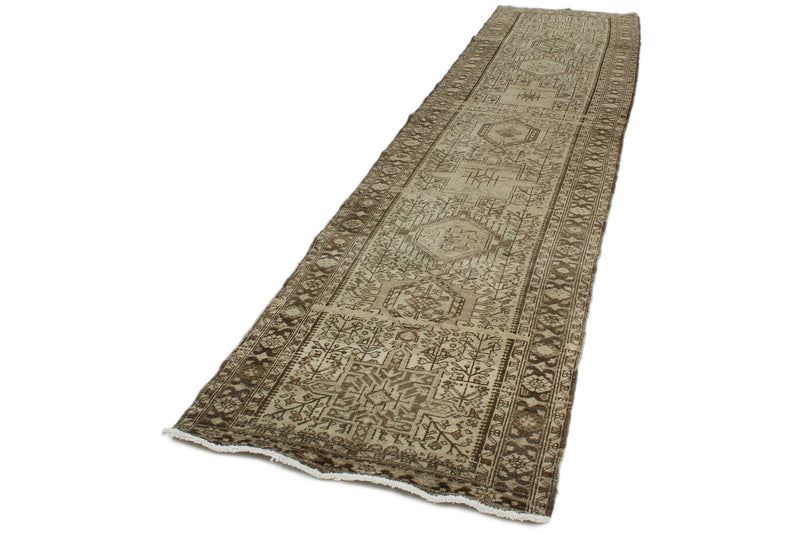 4x15 Ivory and Brown Persian Runner