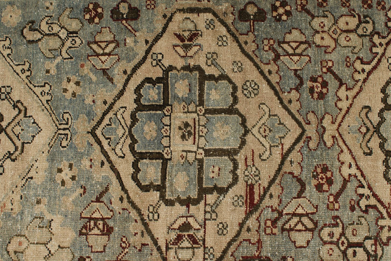 4x10 Ivory and Brown Anatolian Persian Runner