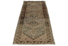 4x10 Ivory and Brown Anatolian Persian Runner