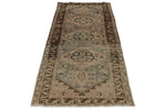 4x10 Ivory and Brown Anatolian Persian Runner