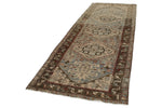 4x10 Ivory and Brown Anatolian Persian Runner