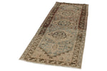 4x10 Ivory and Brown Anatolian Persian Runner