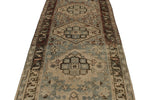 4x10 Ivory and Brown Anatolian Persian Runner