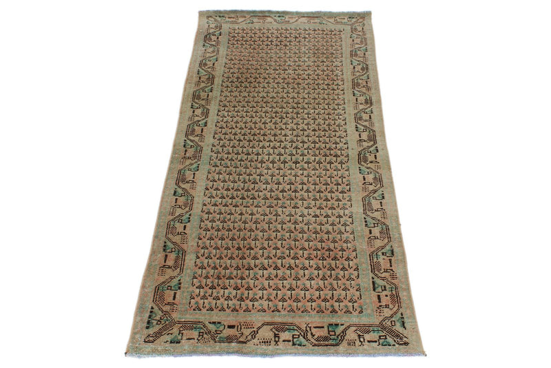 3x7 Rose and Brown Persian Runner