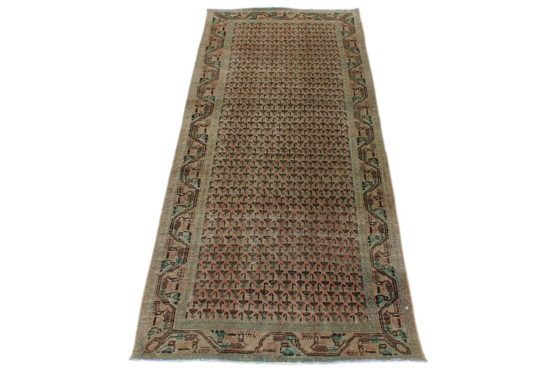 3x7 Rose and Brown Persian Runner