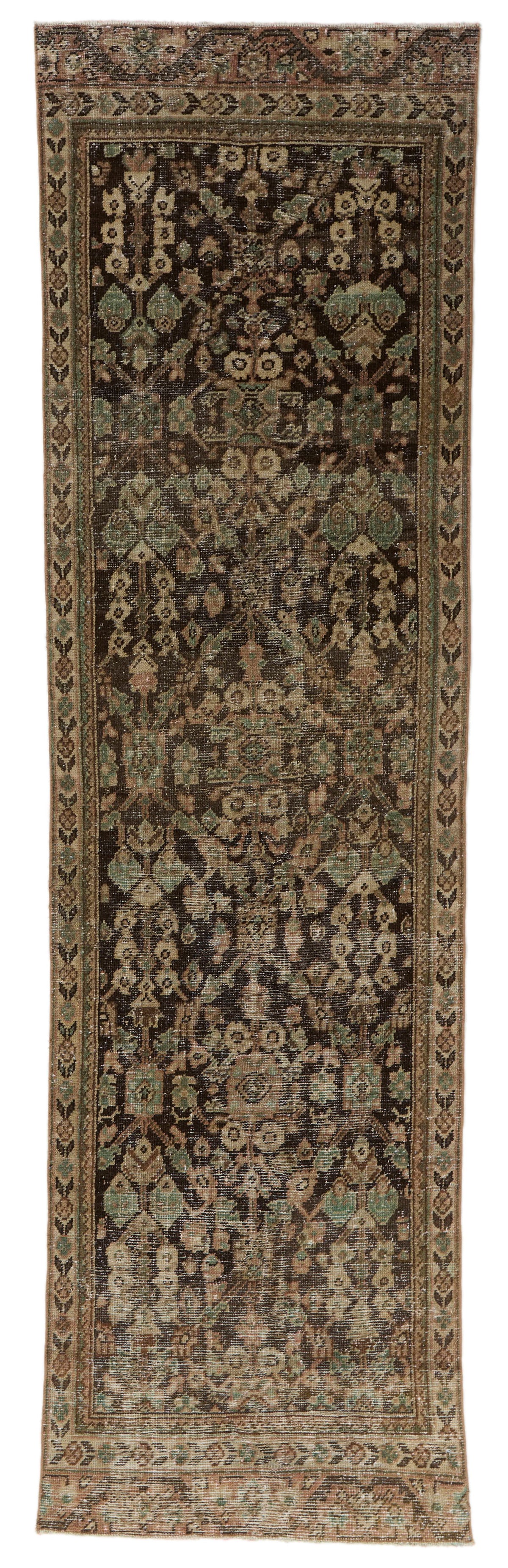 3x10 Brown and Ivory Persian Runner