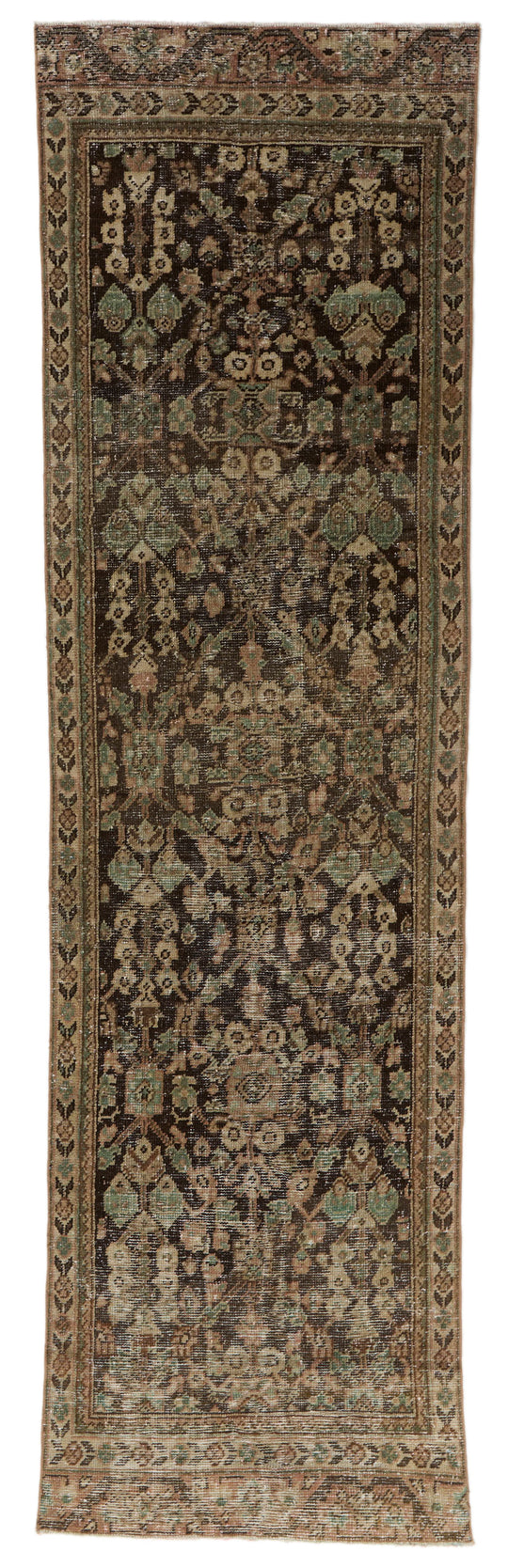 3x10 Brown and Ivory Persian Runner