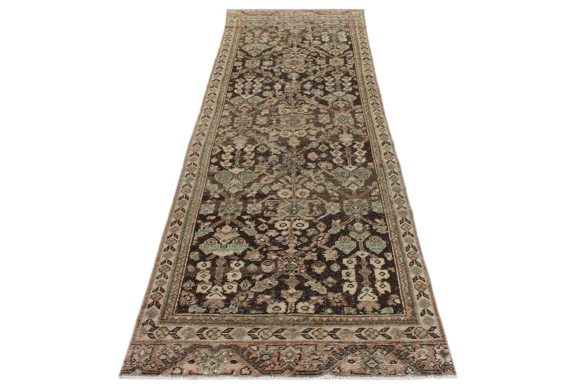 3x10 Brown and Ivory Persian Runner
