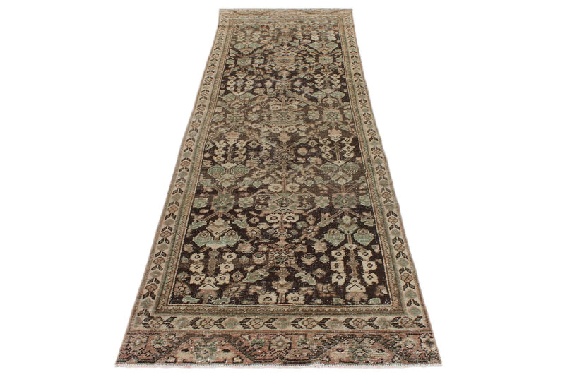 3x10 Brown and Ivory Persian Runner