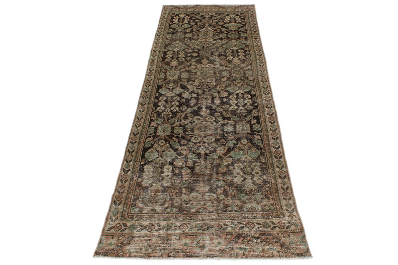 3x10 Brown and Ivory Persian Runner