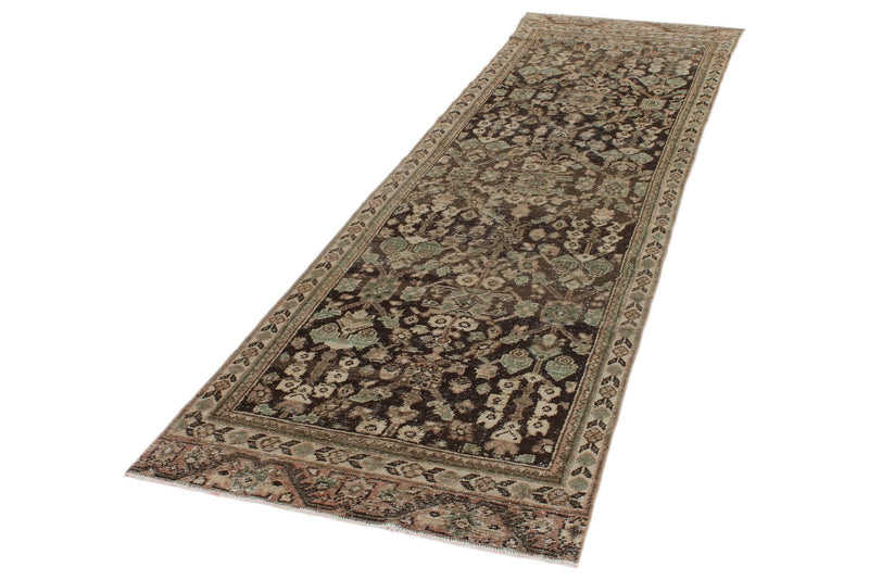 3x10 Brown and Ivory Persian Runner
