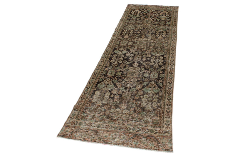 3x10 Brown and Ivory Persian Runner