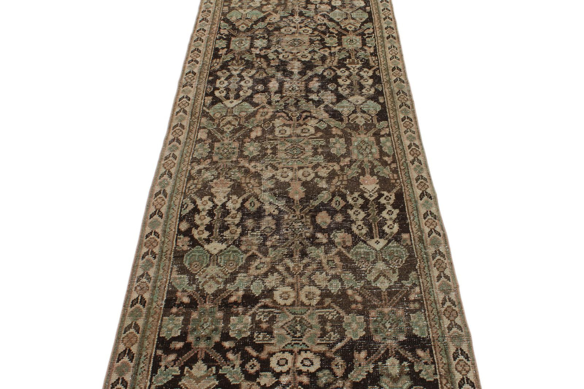 3x10 Brown and Ivory Persian Runner