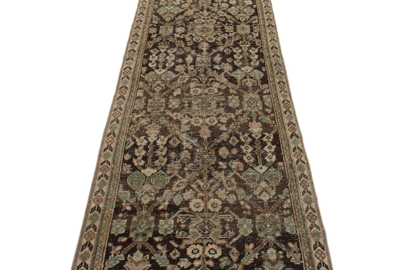 3x10 Brown and Ivory Persian Runner