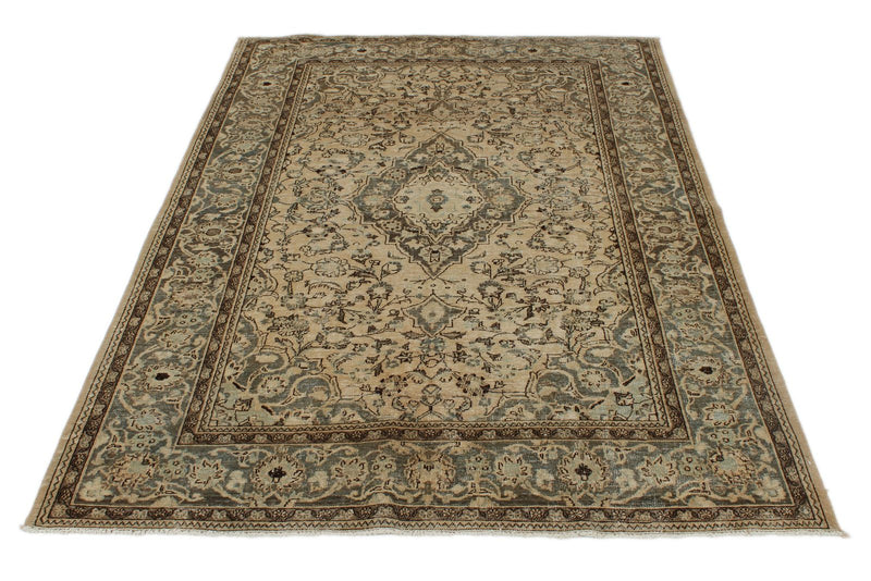 4x7 Beige and Gray Persian Rugs