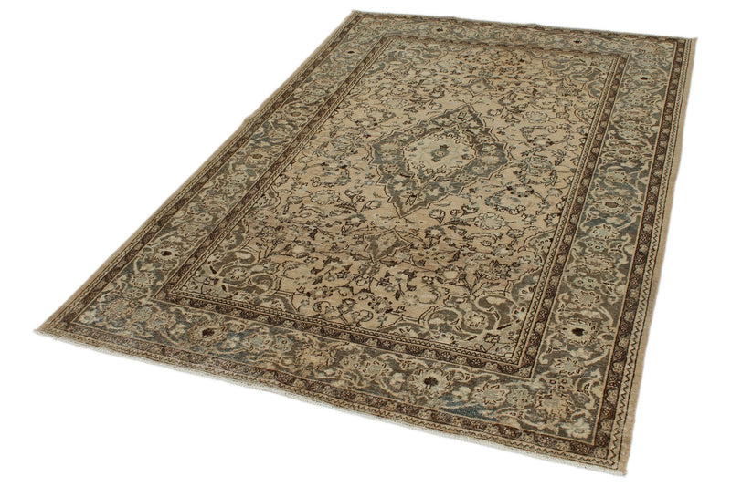 4x7 Beige and Gray Persian Rugs