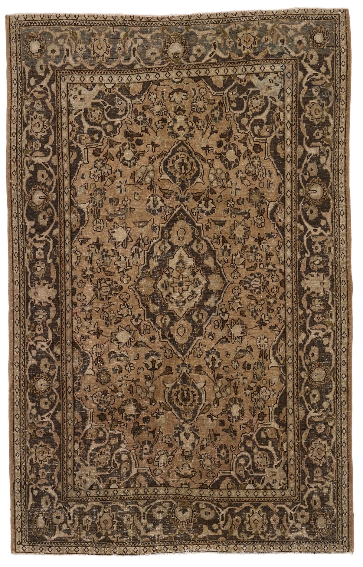 4x7 Beige and Brown Persian Rug
