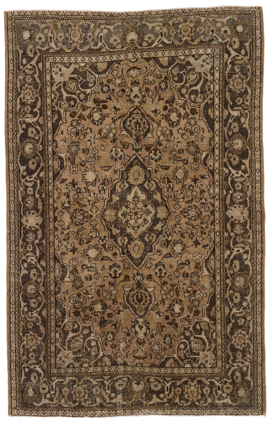 4x7 Beige and Brown Persian Rug
