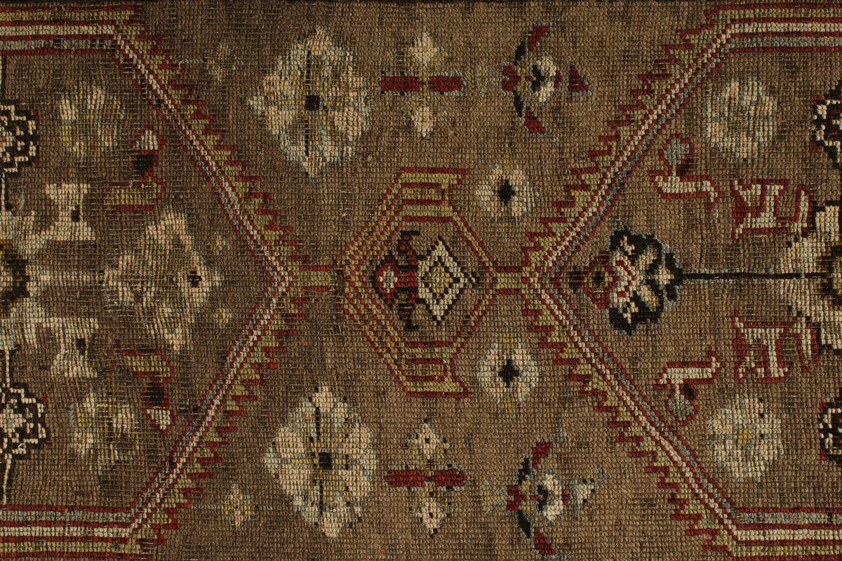 3x14 Ivory and Brown Persian Runner