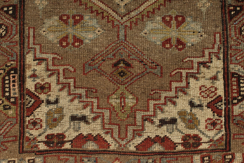 3x14 Ivory and Brown Persian Runner