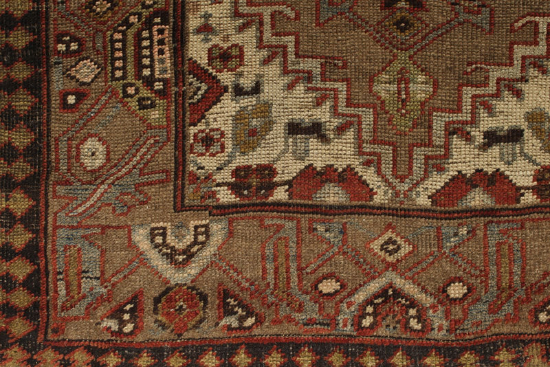 3x14 Ivory and Brown Persian Runner