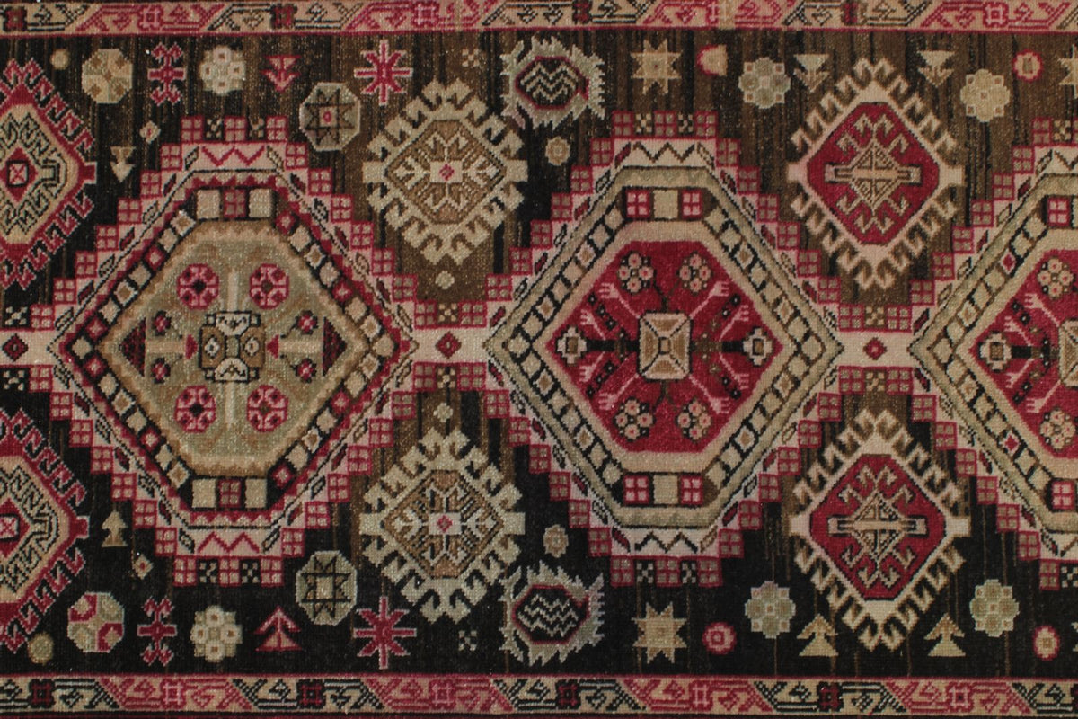 3x14 Brown and Red Anatolian Tribal Runner