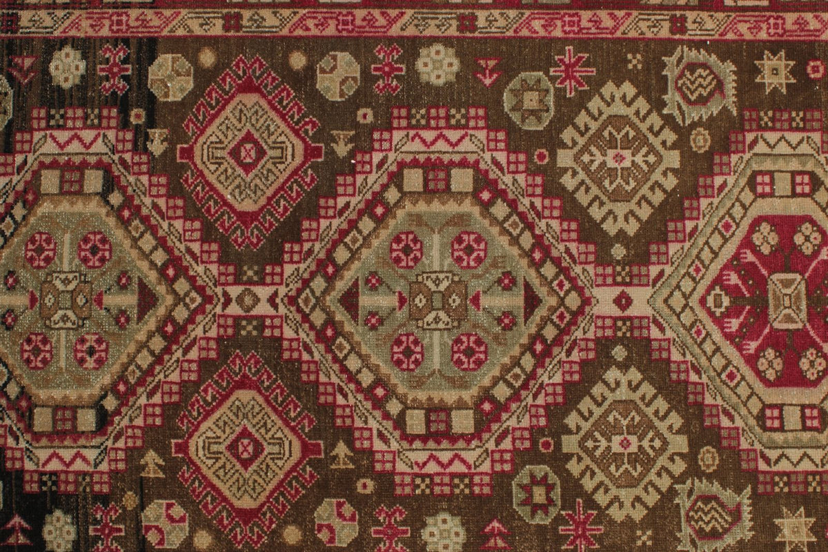 3x14 Brown and Red Anatolian Tribal Runner