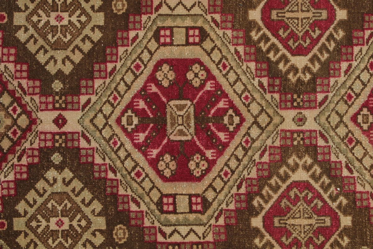 3x14 Brown and Red Anatolian Tribal Runner