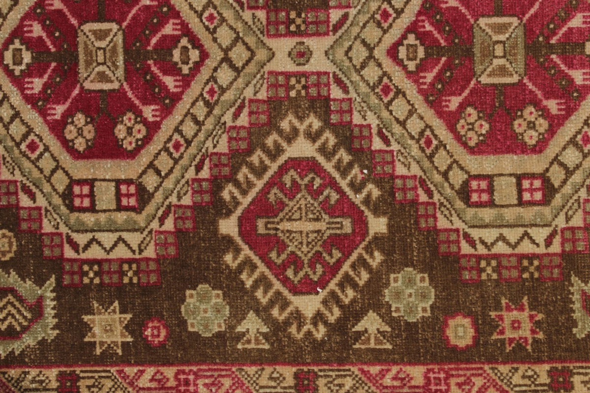 3x14 Brown and Red Anatolian Tribal Runner