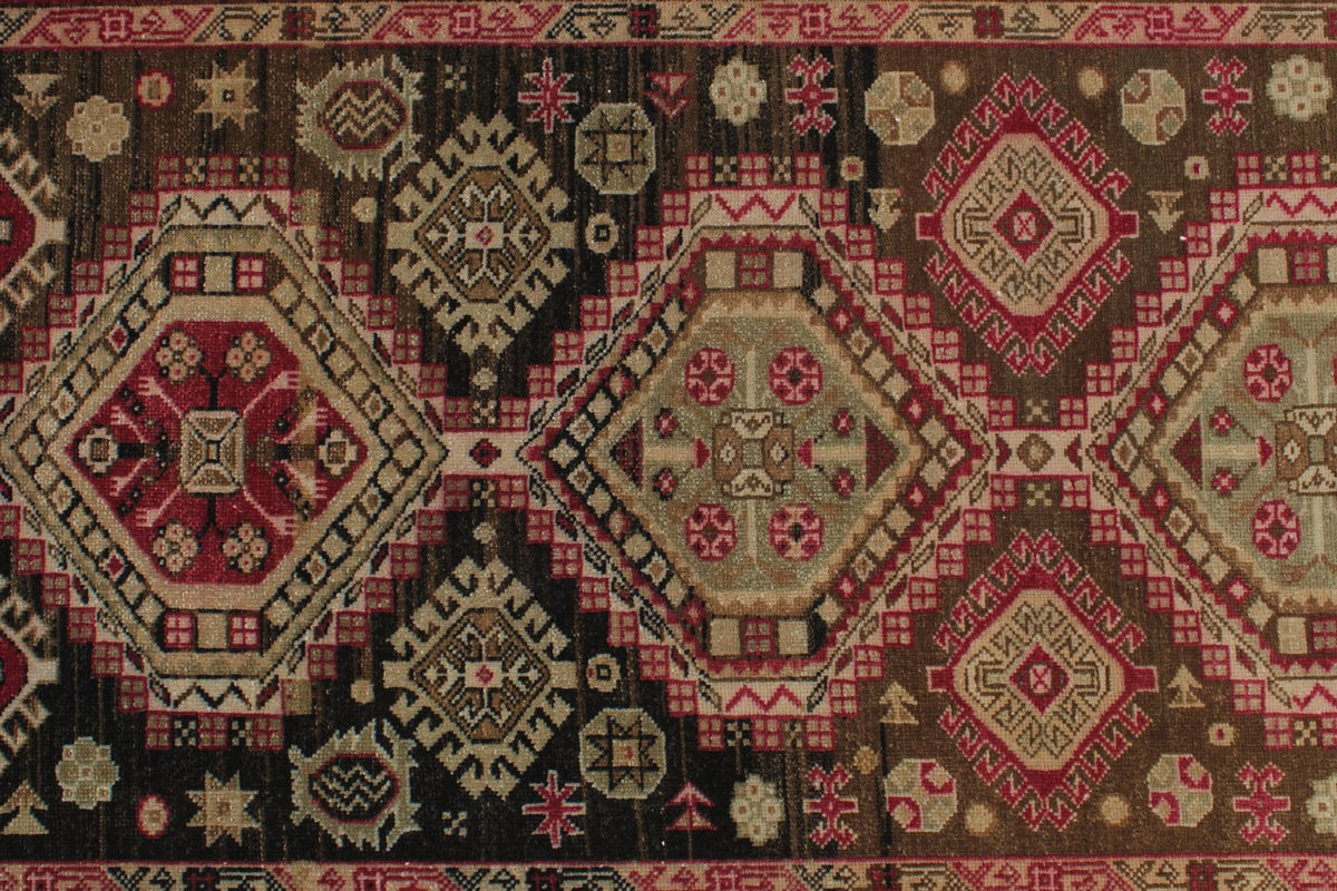 3x14 Brown and Red Anatolian Tribal Runner