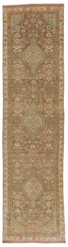 3x12 Brown and Ivory Persian Tribal Runner