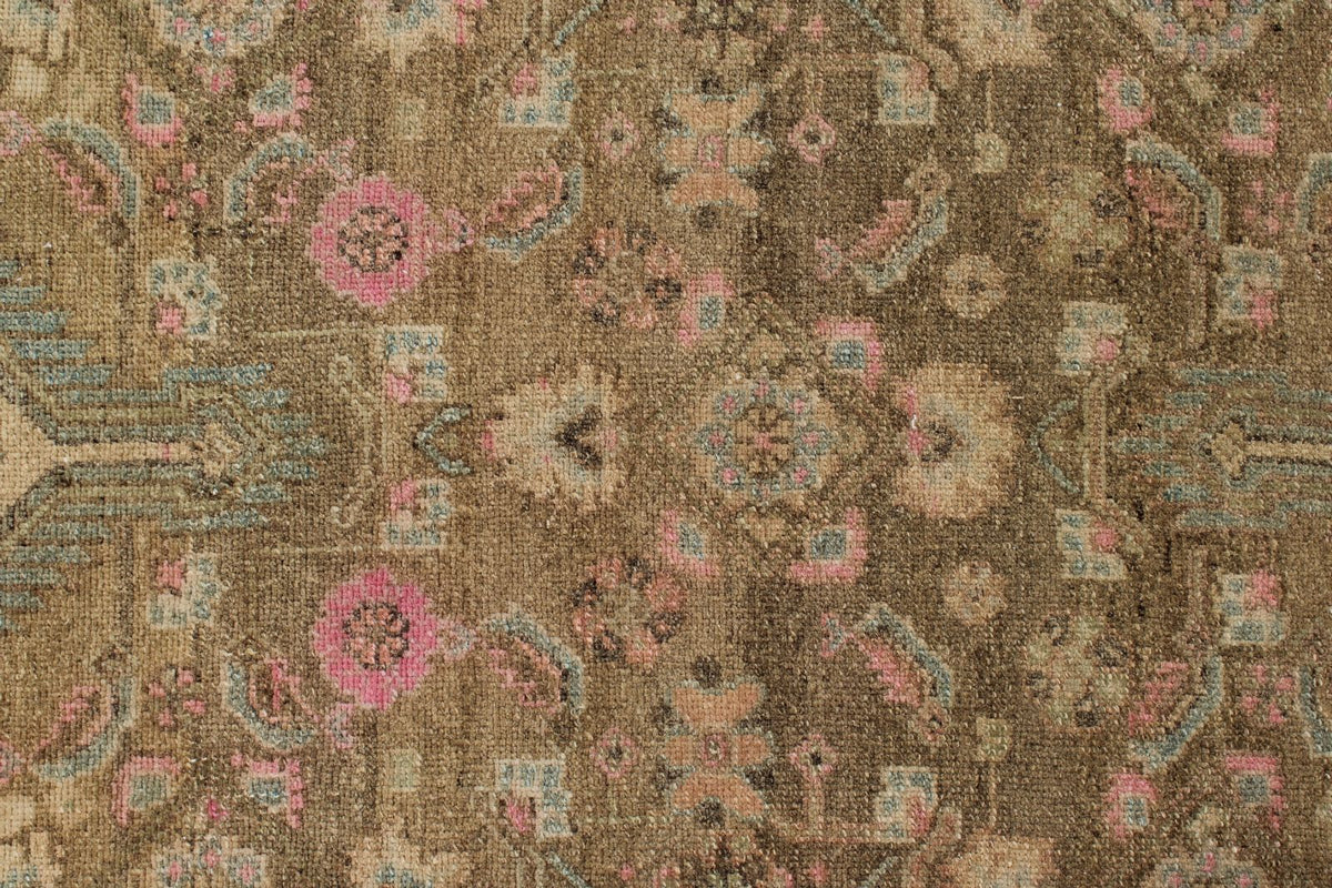 3x12 Brown and Ivory Persian Tribal Runner