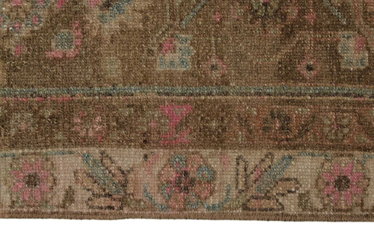 3x12 Brown and Ivory Persian Tribal Runner