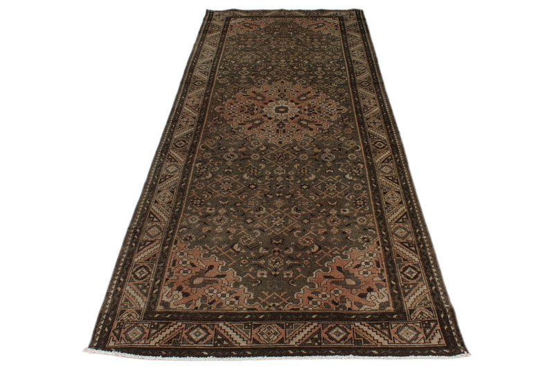 4x10 Light Brown and Ivory Persian Runner